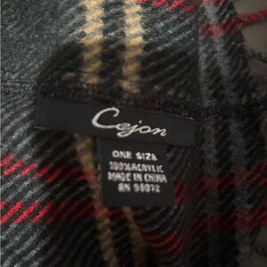 Cejon Tartan Scarf in Red, Black, and Tan